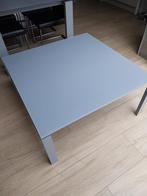 Glazen salontafel, design, grijs, 1 x 1 m, Huis en Inrichting, Tafels | Salontafels, Ophalen, 50 tot 100 cm, 50 tot 75 cm, Design