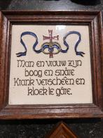 4 vintage kaders met spreuken, keramieken tegels, Ophalen of Verzenden