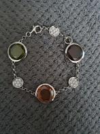 Zilveren armband met gekleurde kristallen, Gebruikt, Ophalen of Verzenden, Met edelsteen, Zilver