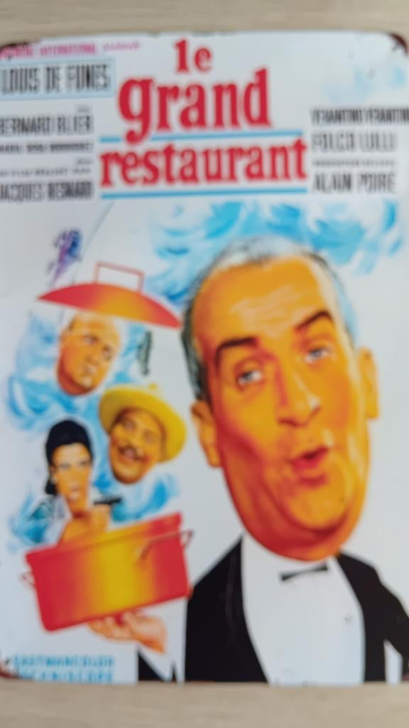 Affiche de film au restaurant Louis de Funès 20 x 30 cm, Enlèvement ou Envoi