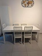 Table Extensible Blanc Ikea avec/sans chaises, Maison & Meubles, Enlèvement, Utilisé, 4 à 6 chaises
