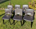 6 comfortabele keukenstoelen in kunstleder, Huis en Inrichting, Stoelen, Ophalen, Overige materialen, Gebruikt, Bruin