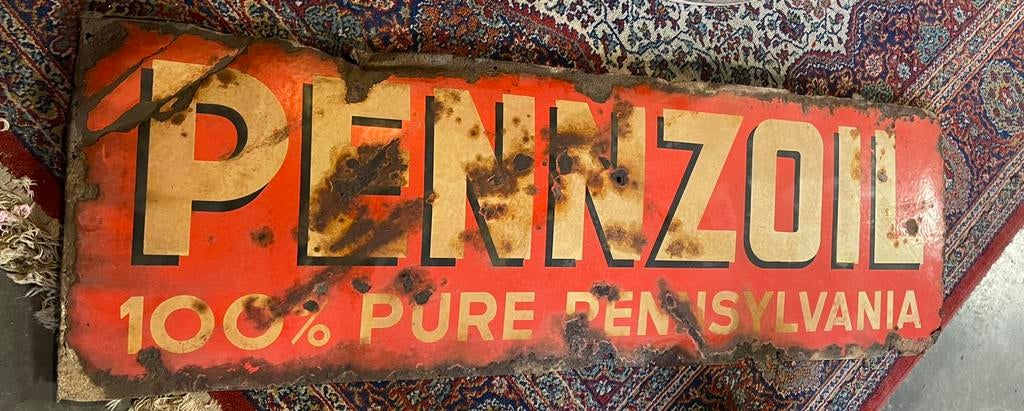 Emaillebord pennzoil, Ophalen, Zo goed als nieuw