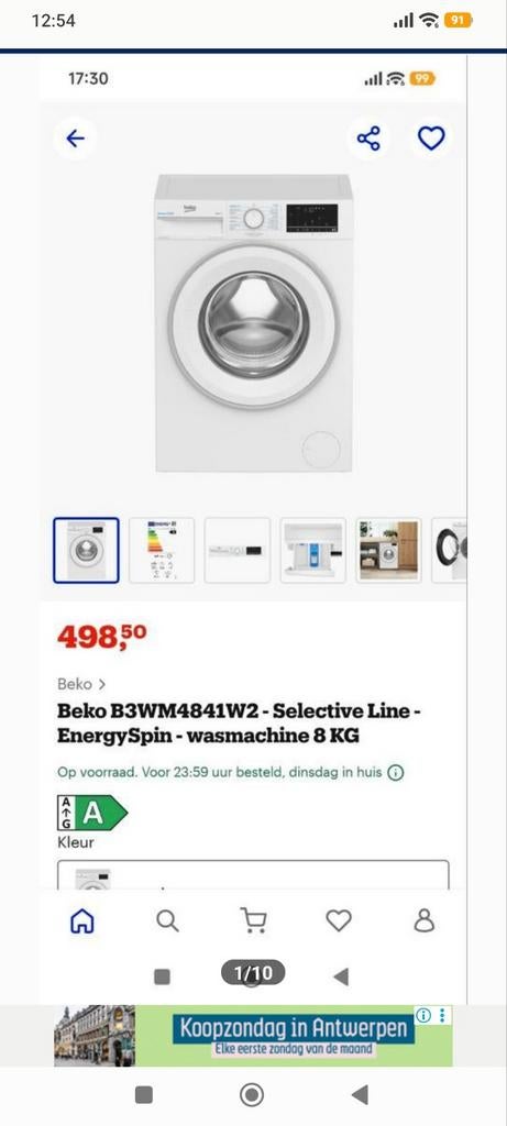 Nouvelle machine à laver BEKO 4842w2 à moitié prix !, Enlèvement