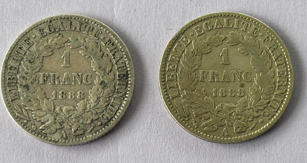 2x1 Fr France 1888, Enlèvement ou Envoi, France, Monnaie en vrac, Argent