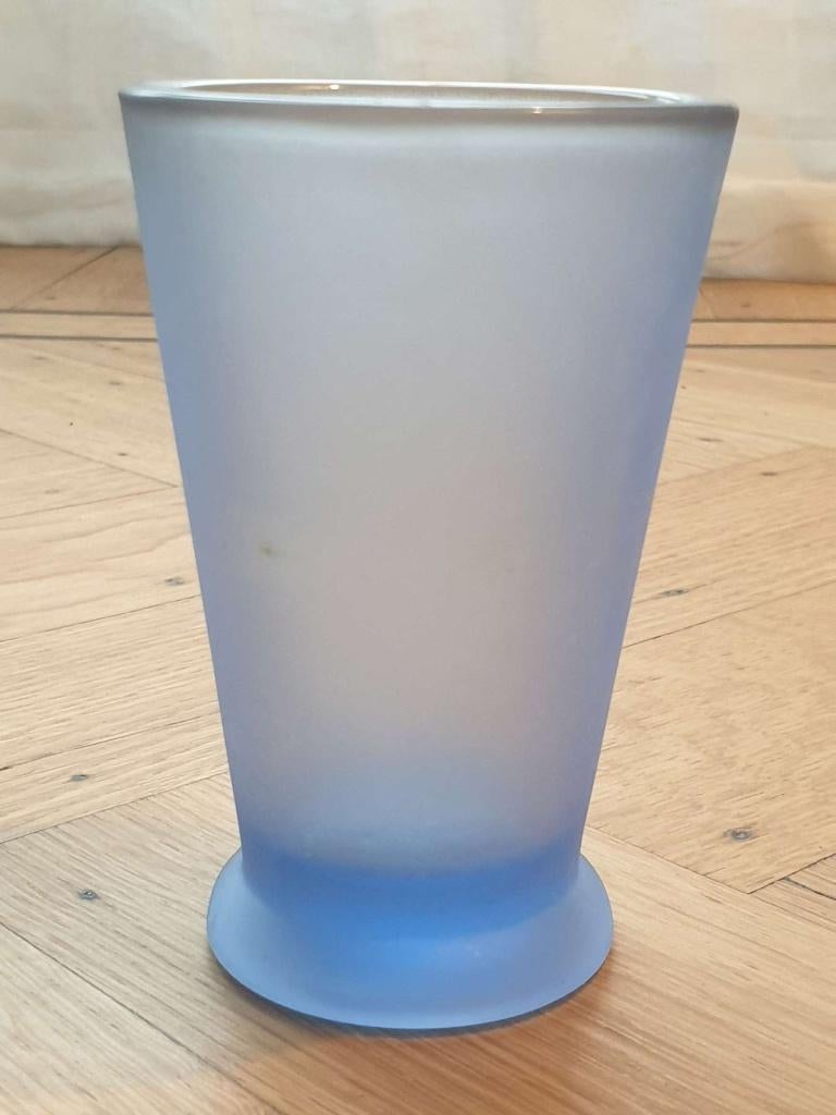 Blauwe glazen beker, houder voor tandenborstel, H 11cm, Huis en Inrichting, Badkamer | Badtextiel en Accessoires, Ophalen