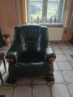 Groen lederen zetels in goede staat, Ophalen, Rustieke stijl, Eenpersoons, 150 tot 200 cm