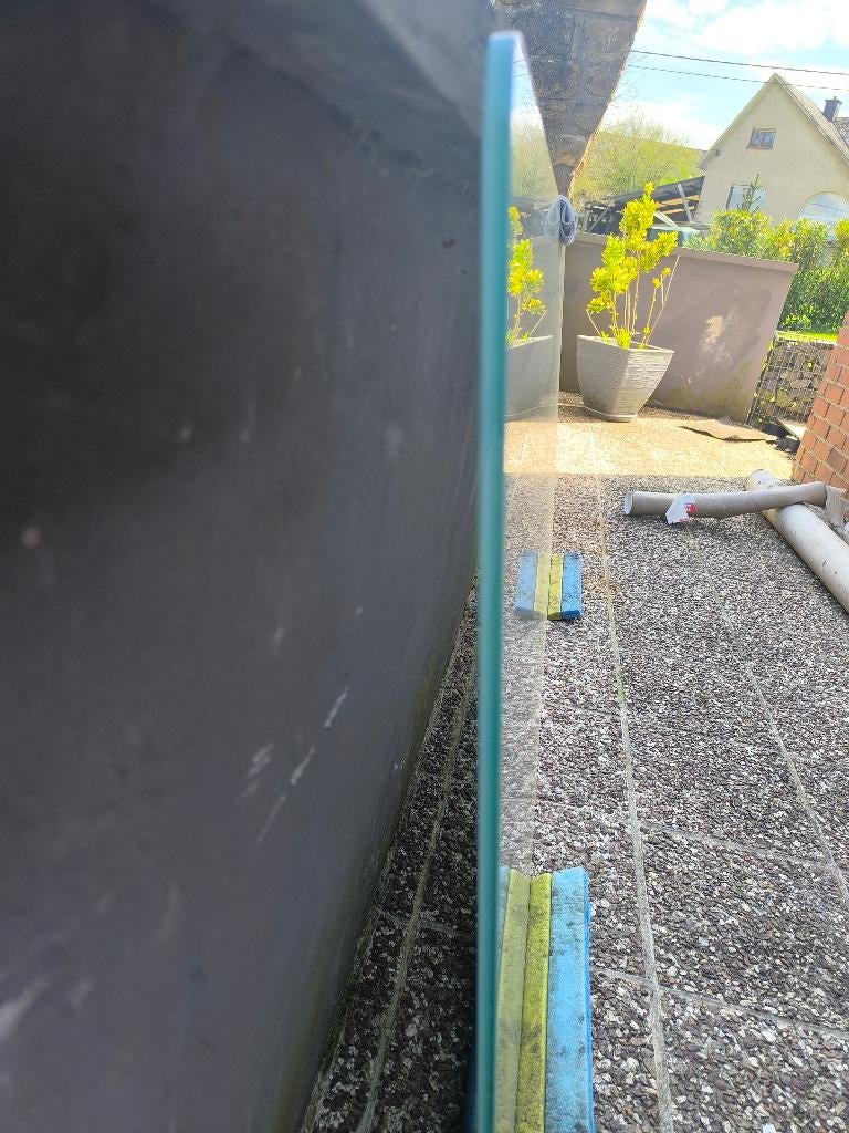 Plateau en verre, 200 cm ou plus, Comme neuf, Verre, 50 à 100 cm