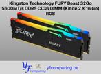 Kingston FURY Beast 32 Go 5600MT/s DDR5 CL36 (2 x 16 Go), Informatique & Logiciels, Mémoire RAM, Neuf, 32 GB, Enlèvement ou Envoi