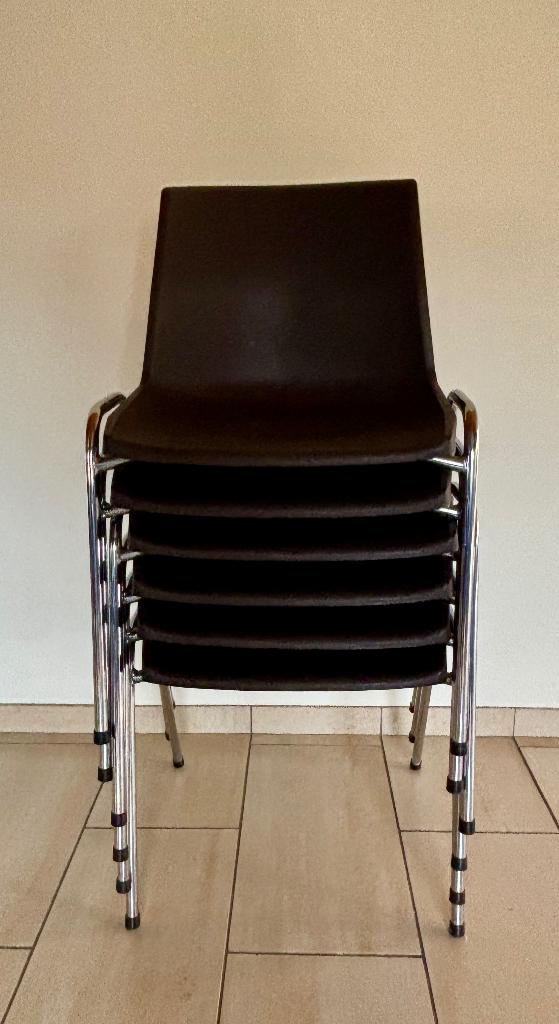 Stapelbare stoelen set van 6, Maison & Meubles, Chaises, Métal, Brun, Enlèvement, Cinq, Six Chaises ou plus