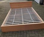 Cadre de lit en chêne 160 x 200 avec sommier à lattes, Eik, Beige, Comme neuf, Enlèvement