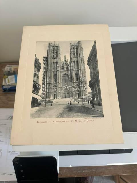 oude fotp bruxelles la colléggiale michel Gudule Jumpertz, Verzamelen, Ophalen of Verzenden, Nieuw, Gebouw, Foto