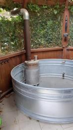 Houtgestookte hottub, Tuin en Terras, Bubbelbaden en Hottubs, Ophalen, Gebruikt, Pomp, Vast