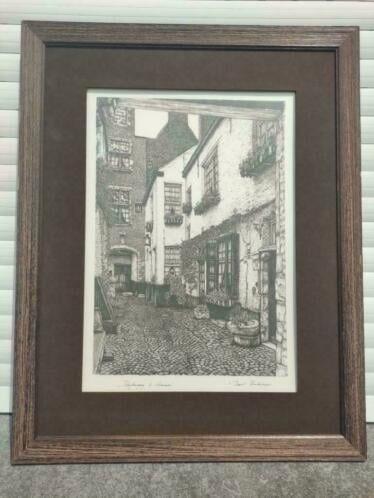 lithographie antwerpen signe daniel winckelmans, Antiek en Kunst, Kunst | Litho's en Zeefdrukken, Ophalen of Verzenden