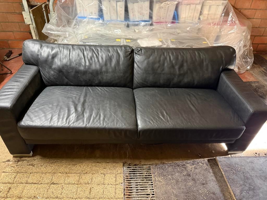 Lederen salon, Banc droit, Enlèvement, Utilisé, Cuir