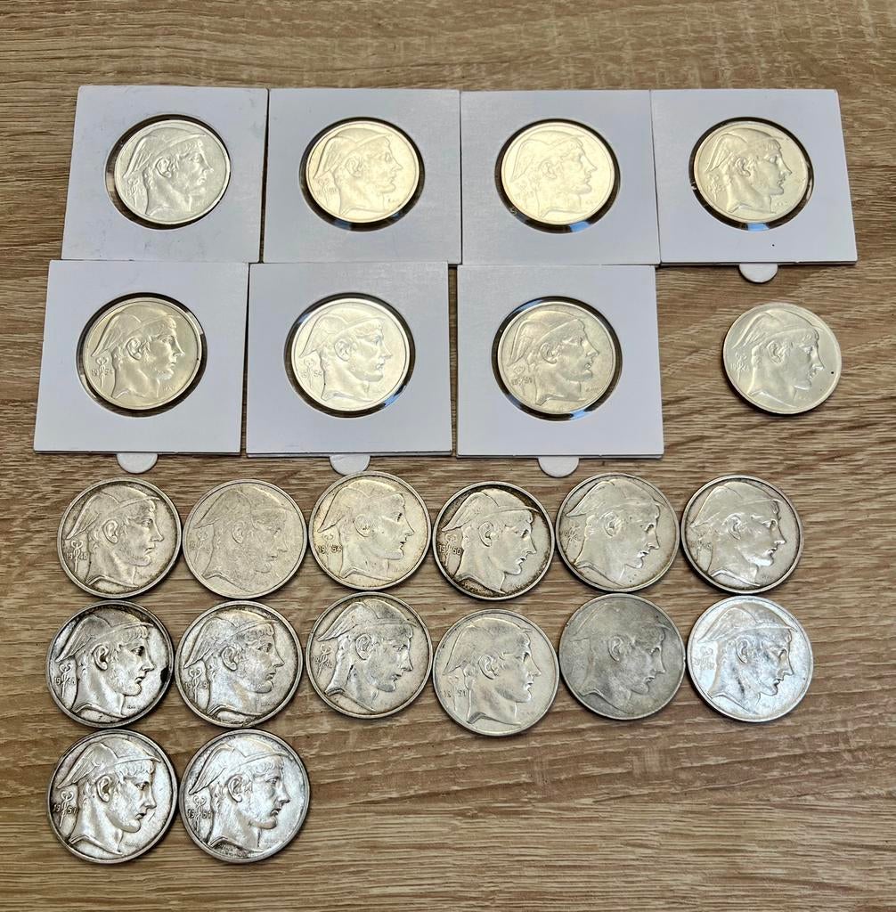 22 stuks 50 frank zilver, mercurius, Ophalen of Verzenden