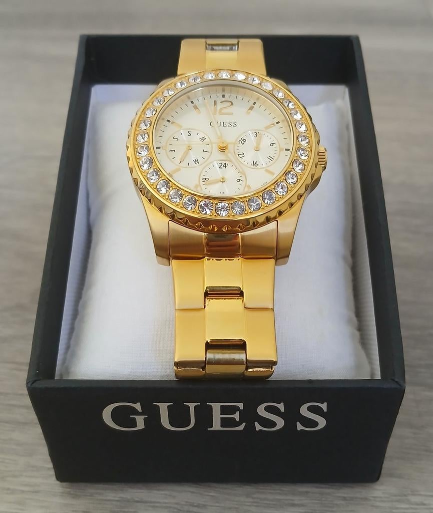 Horloge Guess(goud), Handtassen en Accessoires, Horloges | Dames, Gebruikt, Guess, Polshorloge, Ophalen of Verzenden
