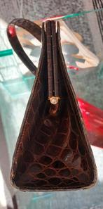 Vintage Handtas in Krokodilleder, Ophalen, Gebruikt, Overige kleuren, Handtas