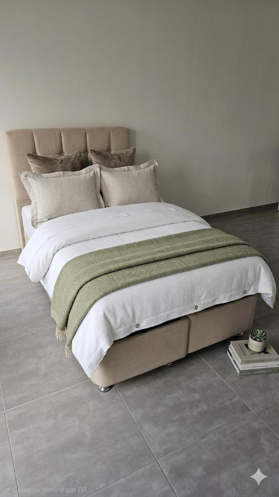 Lit coffre complet  - 120 x 200 cm, Maison & Meubles, Chambre à coucher | Lits, Utilisé, Une personne, 120 cm, 200 cm, Tissu, Beige