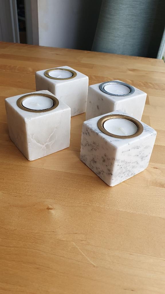 chandeliers - marbre blanc, Maison & Meubles, Accessoires pour la Maison | Bougeoirs & Bougies, Moins de 25 cm, Comme neuf, Enlèvement