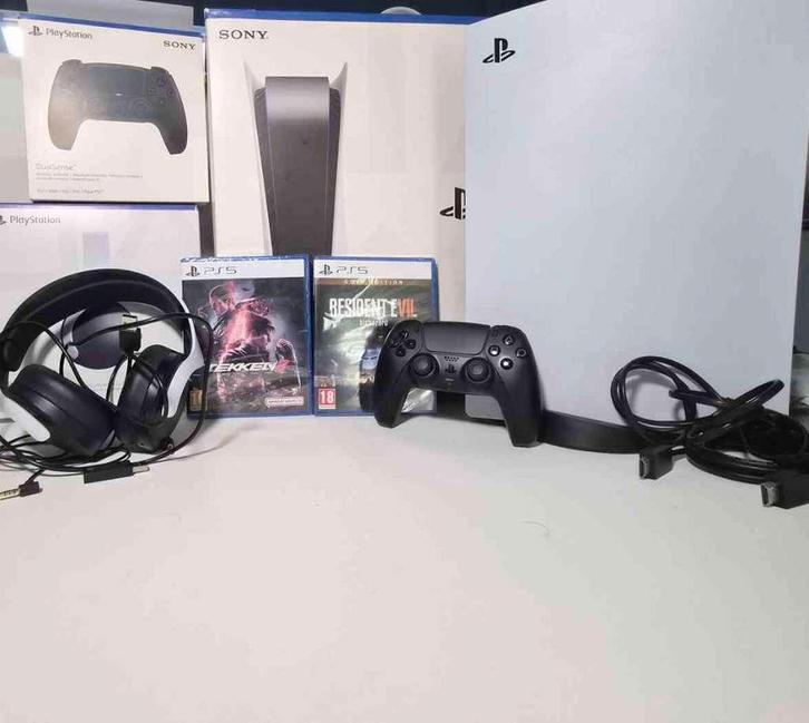 Pack PS5 - Complet - Manette - Casque - 2 jeux Neuf, Consoles de jeu & Jeux vidéo, Consoles de jeu | Sony PlayStation 5, Utilisé