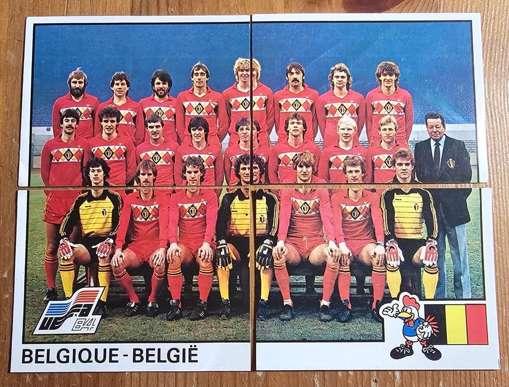 Panini Euro 84 Nr's 82 83,84 et 85 Team Belgique  Non Collé!, Enlèvement ou Envoi, Comme neuf, Plusieurs autocollants