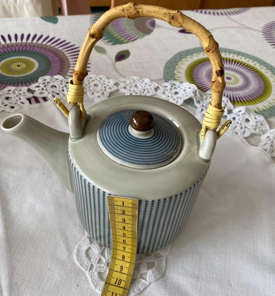 Théière  en porcelaine Sakura + 2 verres, Enlèvement ou Envoi, Comme neuf