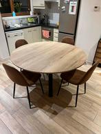 Eikenhouten tafel met 4 suede stoelen, Ophalen