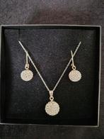 Zilveren halsketting met bijpassende oorbellen, Enlèvement ou Envoi, Utilisé, Avec pendentif, Argent