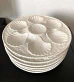 6 Assiettes à Huîtres en Faïence Blanche de Longchamp, Enlèvement ou Envoi