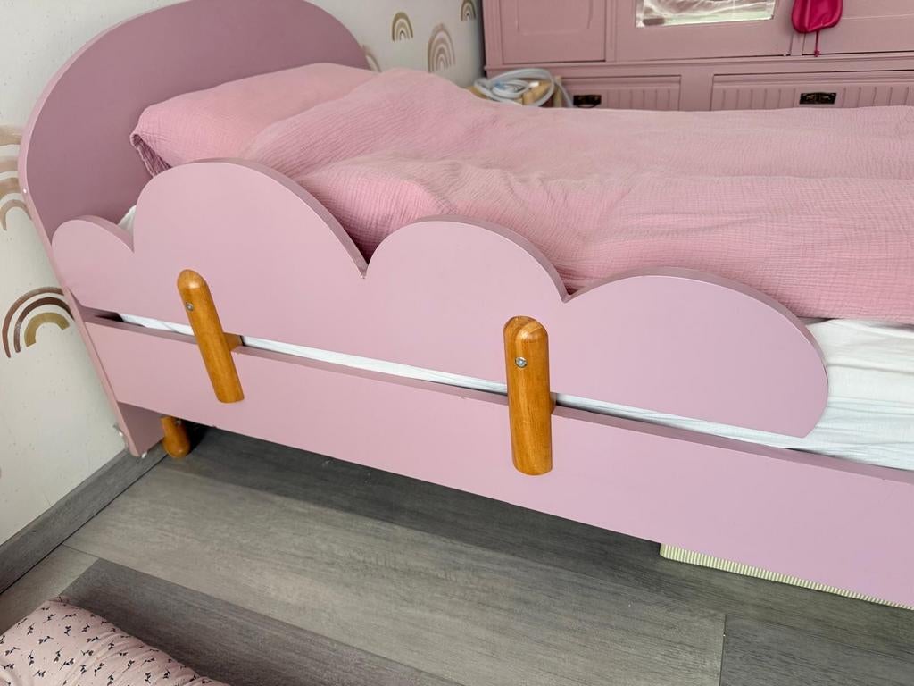 Lit simple Flexa rose incl. matelas, 85 à 100 cm, Enlèvement, Matelas, 180 cm ou plus