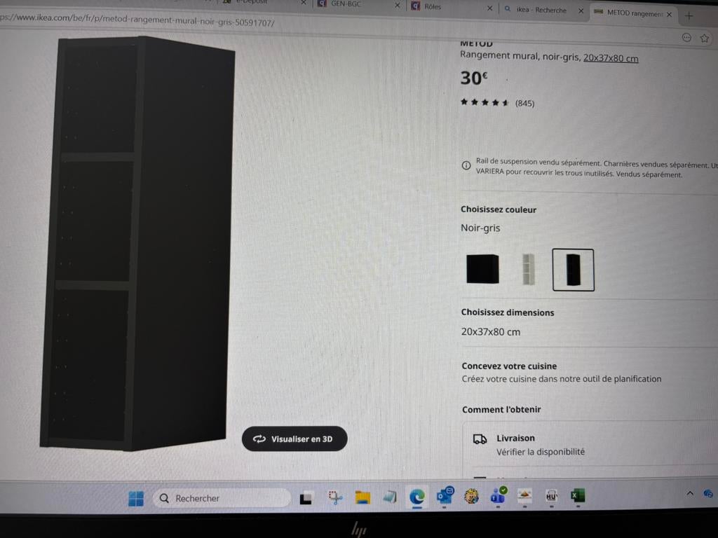 Meuble Ikea noir Metod, Maison & Meubles, Enlèvement, Neuf