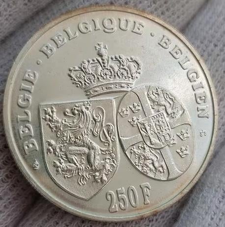 Piece de monnaie / Belgique / 250 Francs / 1995 / Ag. 925, Enlèvement ou Envoi, Monnaie en vrac, Argent, Argent
