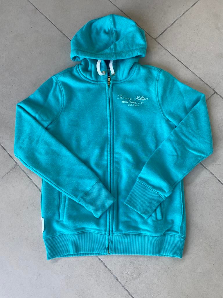 Blauwgroene vest met kap Tommy Hilfiger XSmall, Ophalen of Verzenden, Zo goed als nieuw, Maat 34 (XS) of kleiner