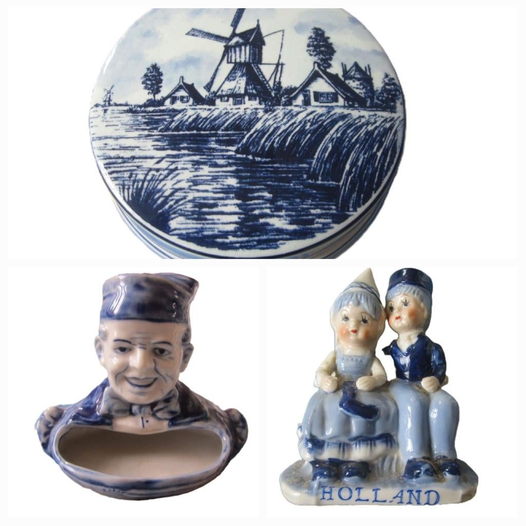 Set van 3 Delfts blauw, Antiek en Kunst, Ophalen of Verzenden