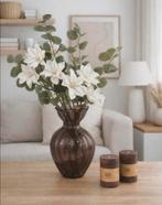 Vase avec fleurs artificielles et bougies assorties, Enlèvement ou Envoi