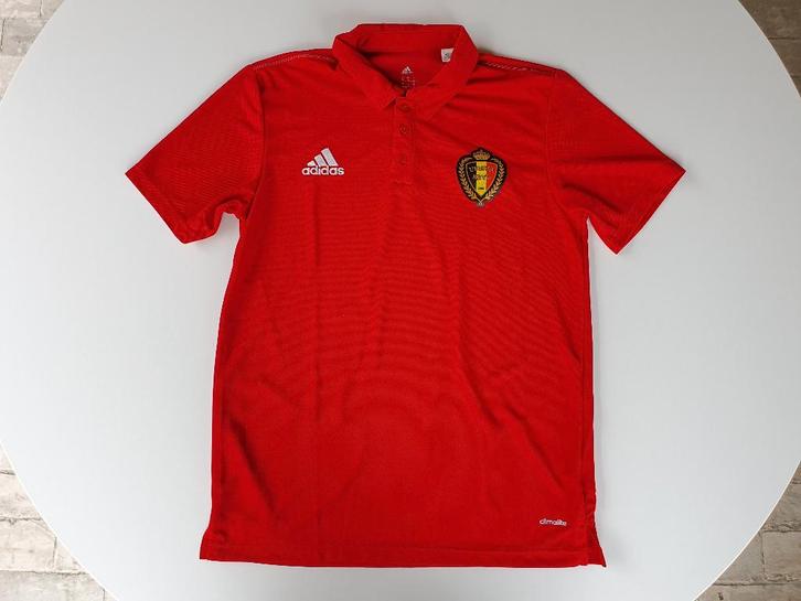 Rode polo KBVB (Adidas, M) (2), Verzamelen, Sportartikelen en Voetbal, Gebruikt, Shirt, Ophalen of Verzenden