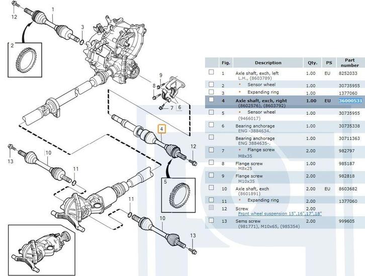 Volvo Aandrijfas Achter AWD Volvo S60 - V70 - XC70 - S80 Vol, Autos : Pièces & Accessoires, Autres pièces automobiles, Neuf, Enlèvement ou Envoi