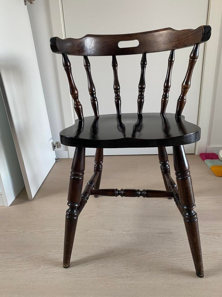 Vintage houten stoel, Brun, Enlèvement, Utilisé, Bois