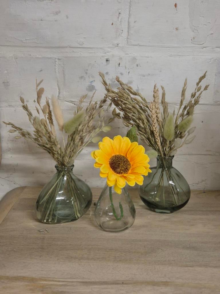 Vaasjes met droogbloemen, Ophalen of Verzenden