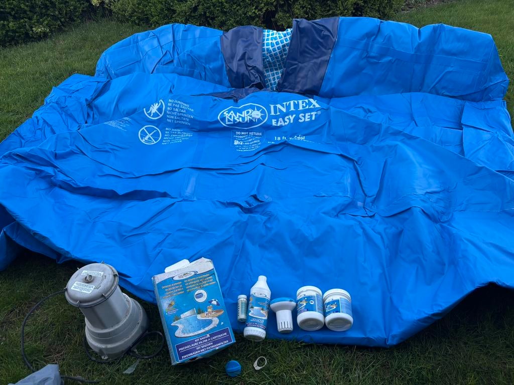 rond zwembad ( 5,5 m  1,2 m), Tuin en Terras, Zwembaden, 120 cm of meer, Opblaaszwembad, Rond, 300 cm of meer