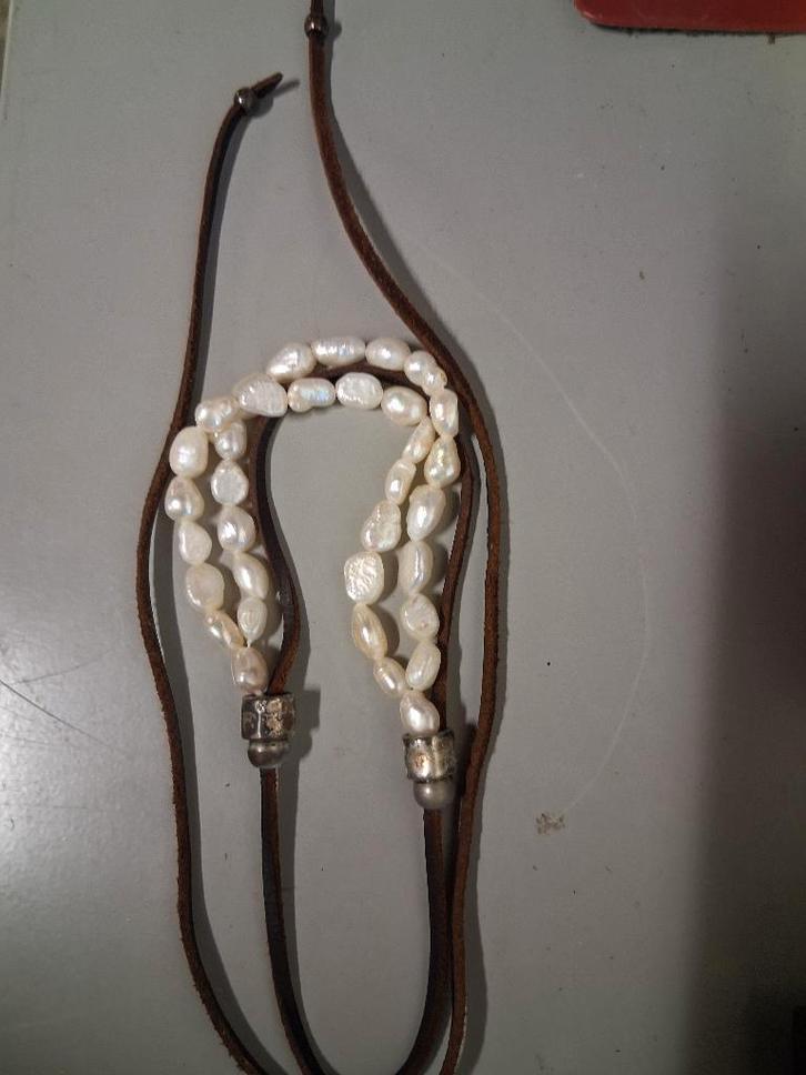 Collier perles., Bijoux, Sacs & Beauté, Colliers, Utilisé, Autres matériaux, Blanc, Enlèvement ou Envoi