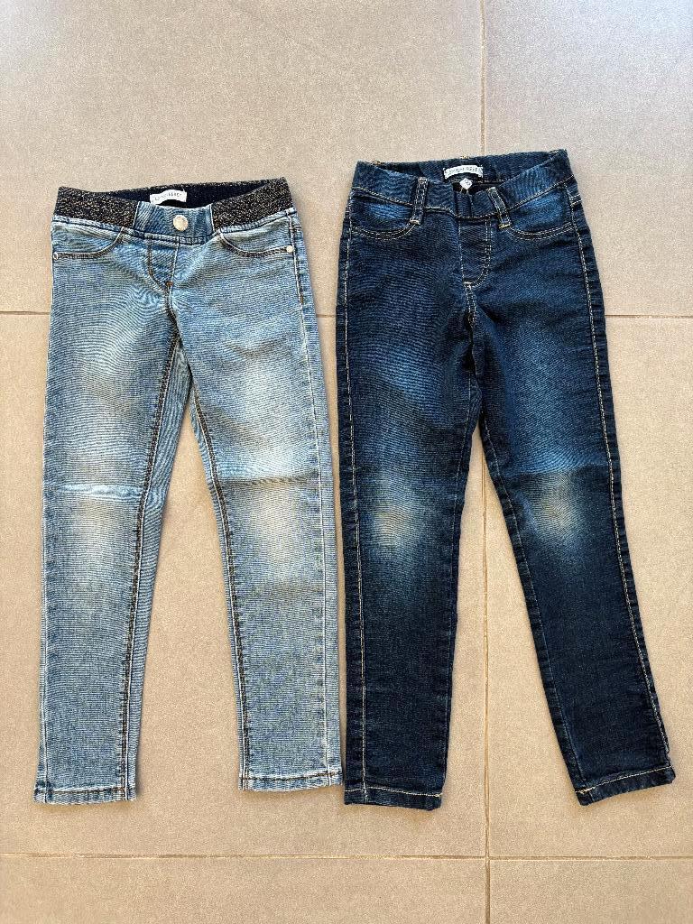 Leuke set jeansbroeken Lemon Beret maat 122 in prima staat., Broek, Gebruikt, Lemon beret, Meisje