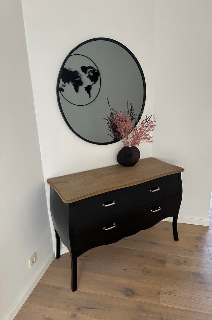 Kast zwart/hout, Ophalen, Zo goed als nieuw, Hout