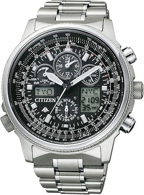 Citizen Pro Master Sky JY8020-52E, Black, Titanium, Handtassen en Accessoires, Horloges | Heren, Zo goed als nieuw, Polshorloge