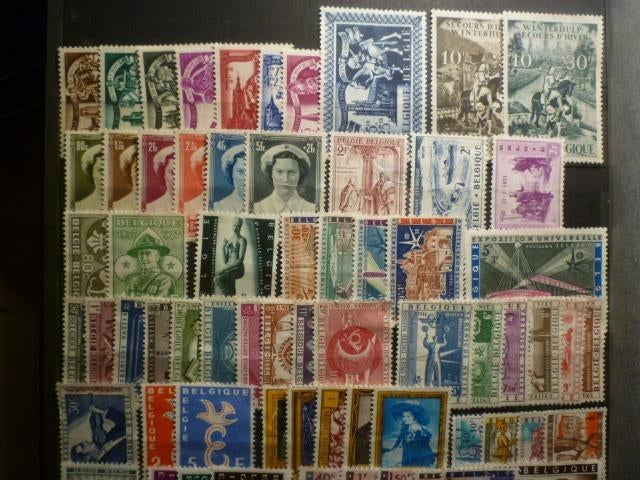 Lot Belgique non-oblitéré et sans gomme (90 Ex), Timbres & Monnaies, Envoi