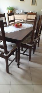 table en teck, chaises artisanale 10k400 pièce, Ophalen, Gebruikt
