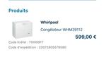 Whirlpool diepvriezer, Ophalen, Zo goed als nieuw