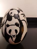 Geblazen decoratief ei met handgeschilderde panda beren, Enlèvement ou Envoi