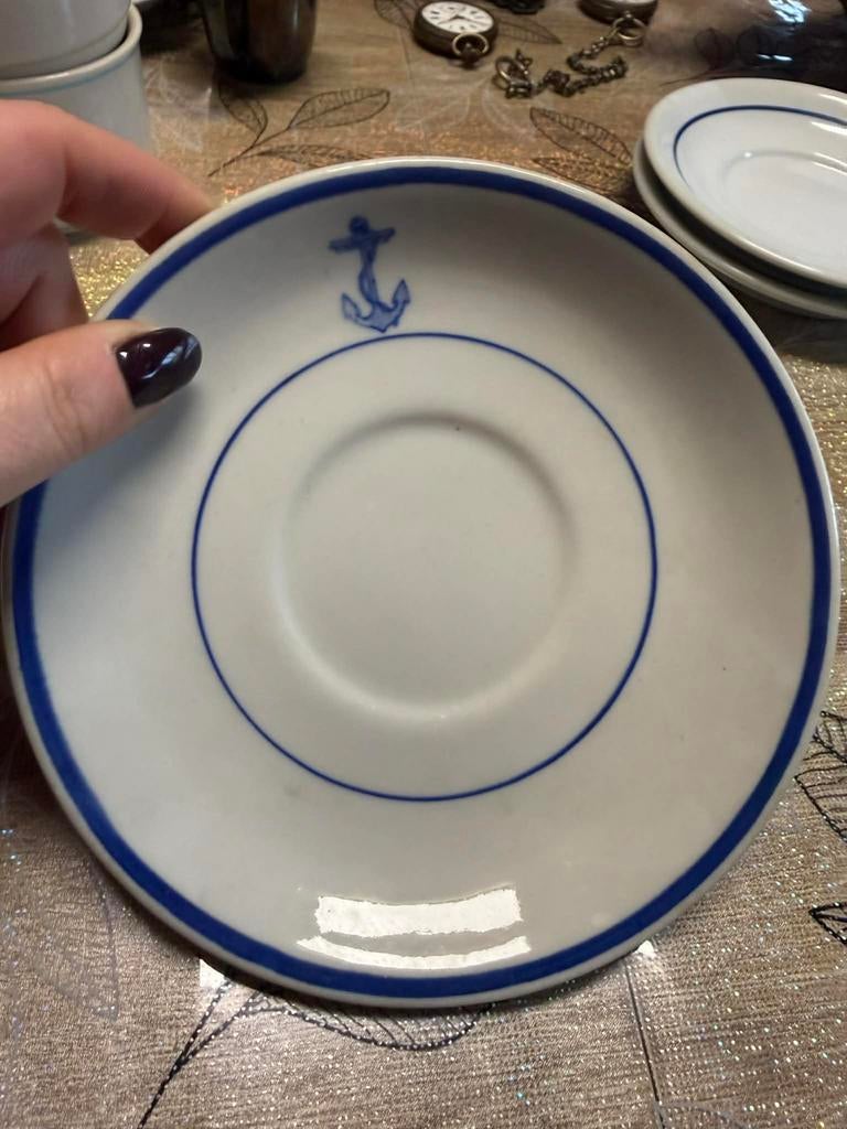 Rare Soucoupe TEPCO USA - Porcelaine US Navy / Marine1950/60, Antiek en Kunst, Antiek | Servies los, Ophalen of Verzenden